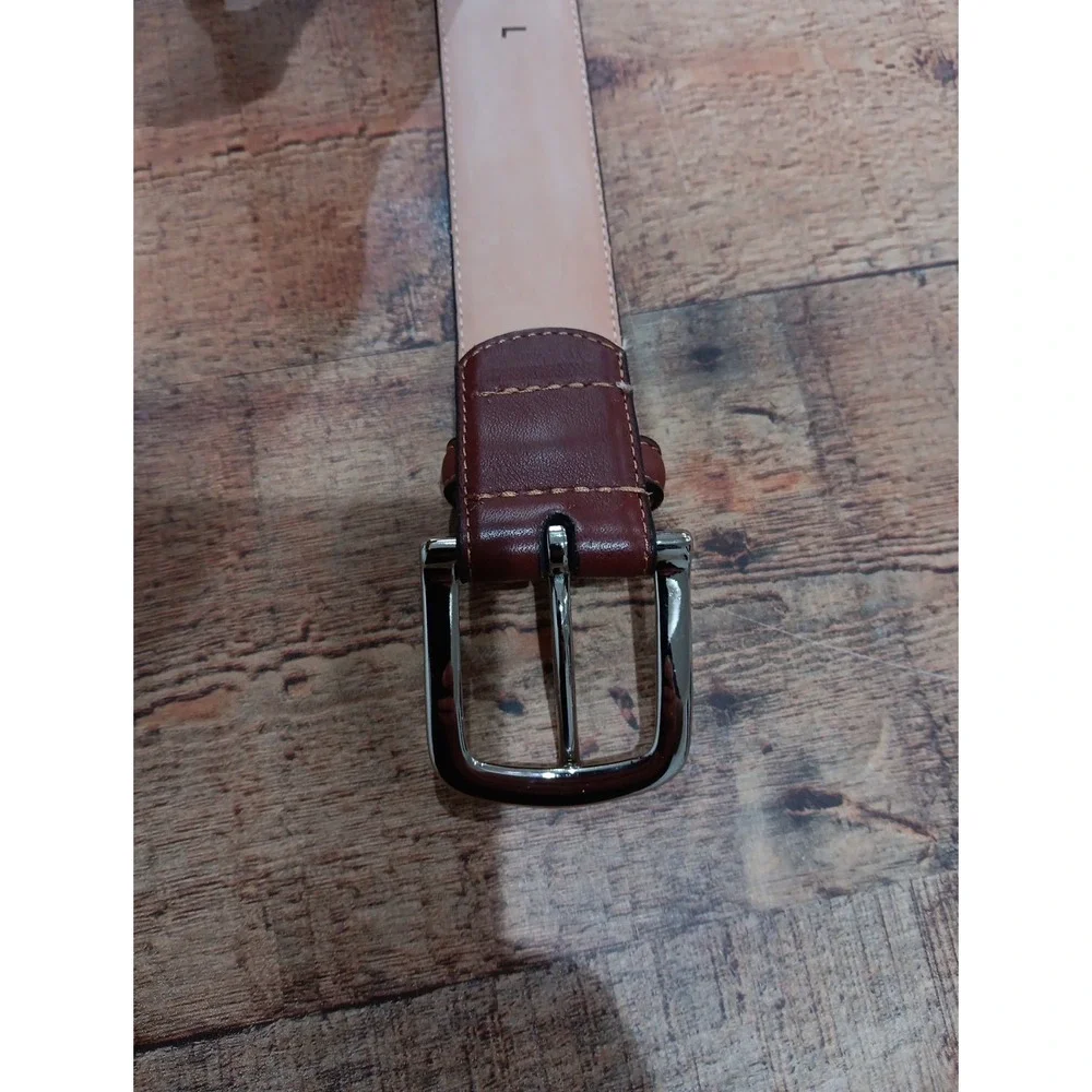 Tecovas Cowboy Western Handmade Calfskin Belt Men's Brown  ‎ size Large 5 Hole